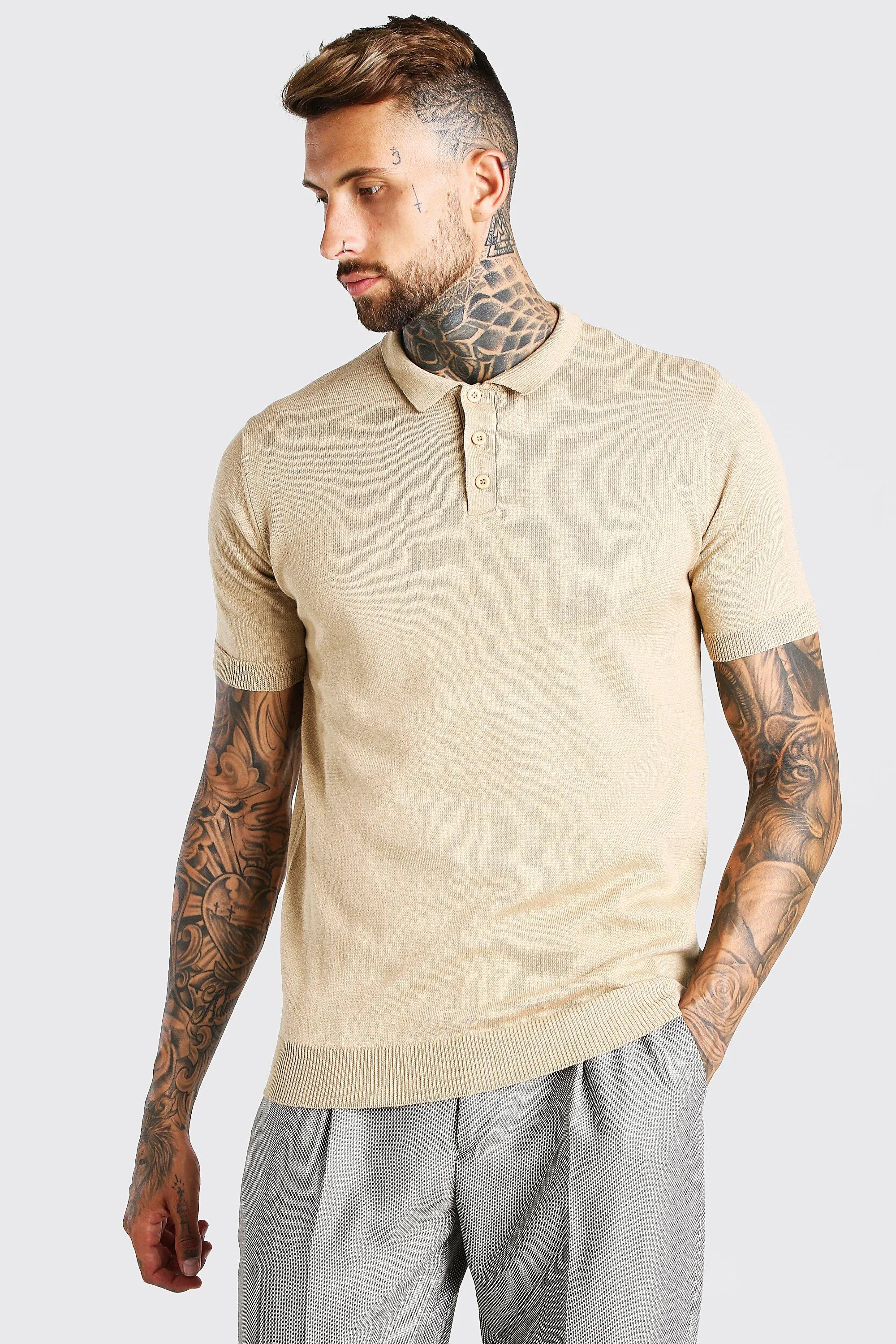 Short Sleeve Knitted Polo