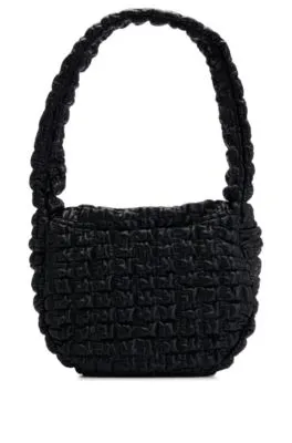 Shoulder bag in quilted-effect faux leather