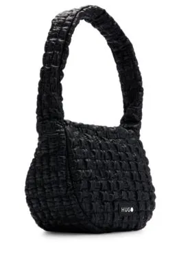 Shoulder bag in quilted-effect faux leather