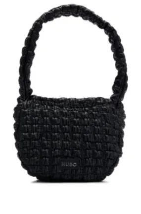 Shoulder bag in quilted-effect faux leather