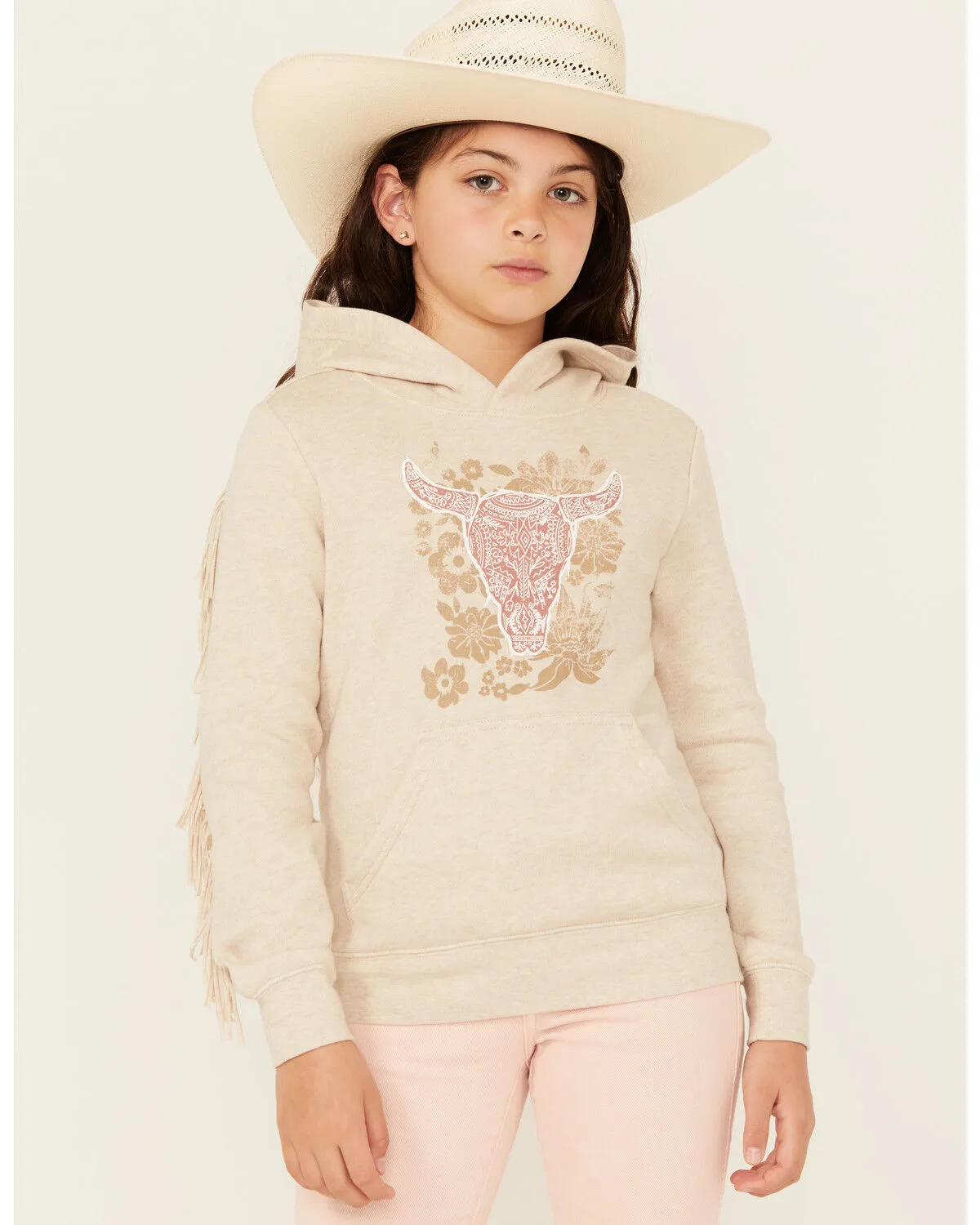 Shyanne Girls' Birch Fringe Graphic Fleece Hoodie