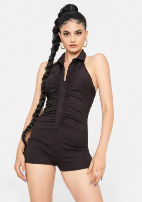 Slip into it Collared Halter Romper-