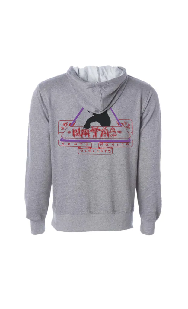 SMA Natas Kaupas Grey Heather Hooded Sweatshirt | Midweight | 75% Cotton / 25% Poly