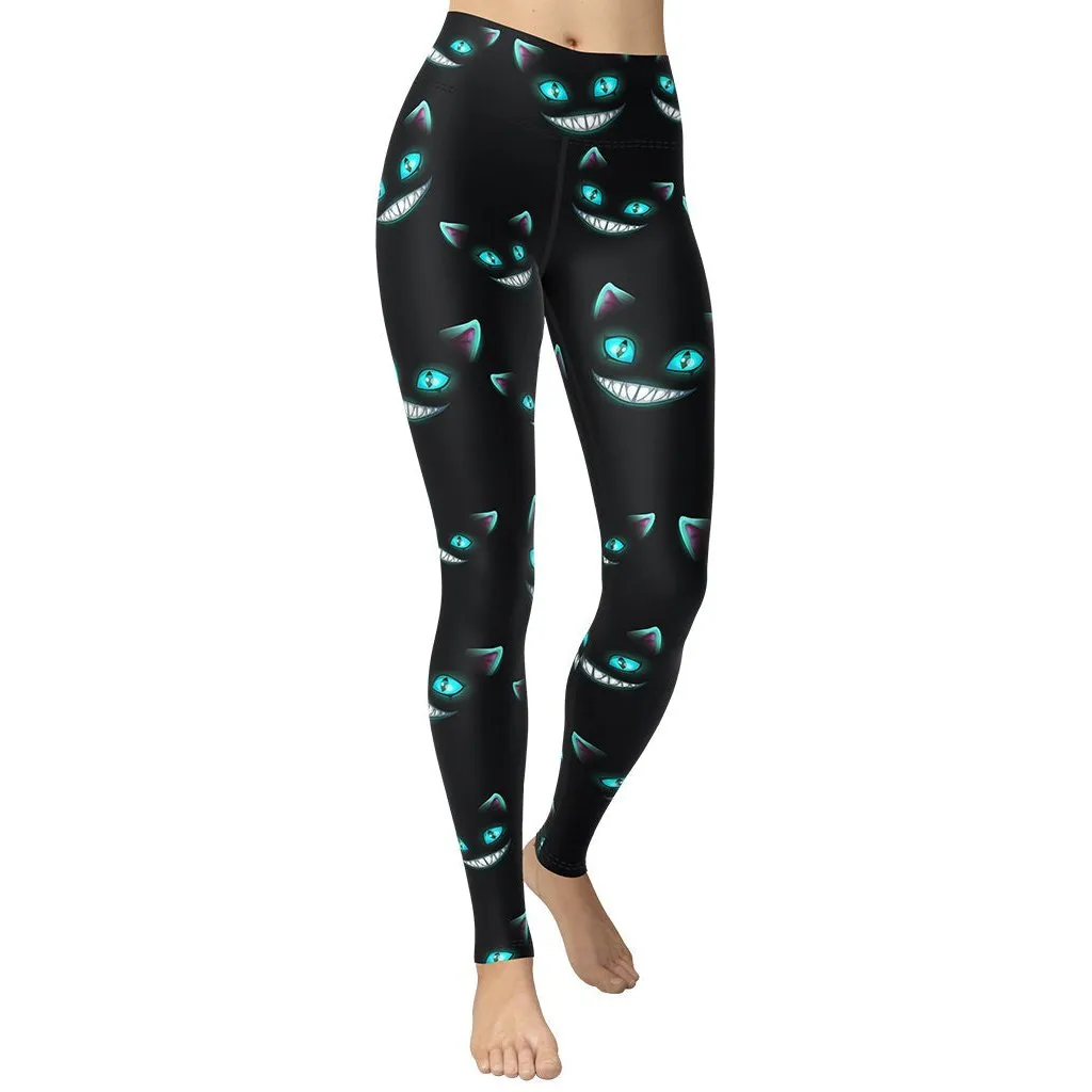 Spooky Halloween Cat Yoga Leggings