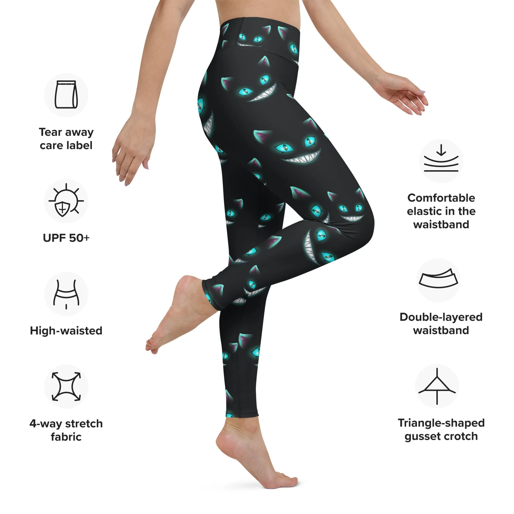 Spooky Halloween Cat Yoga Leggings