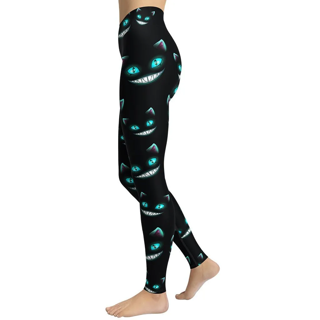 Spooky Halloween Cat Yoga Leggings