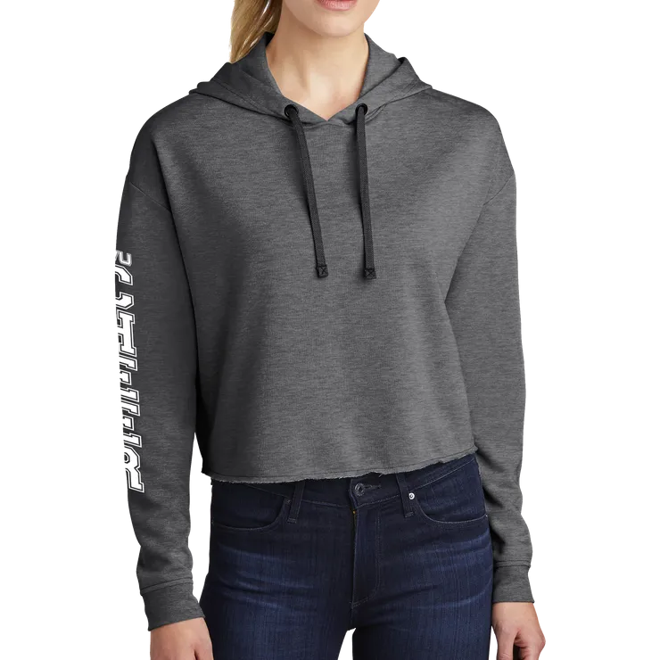 Sport-Tek Ladies PosiCharge Tri-Blend Wicking Fleece Crop Hooded Pullover - Cheer Block