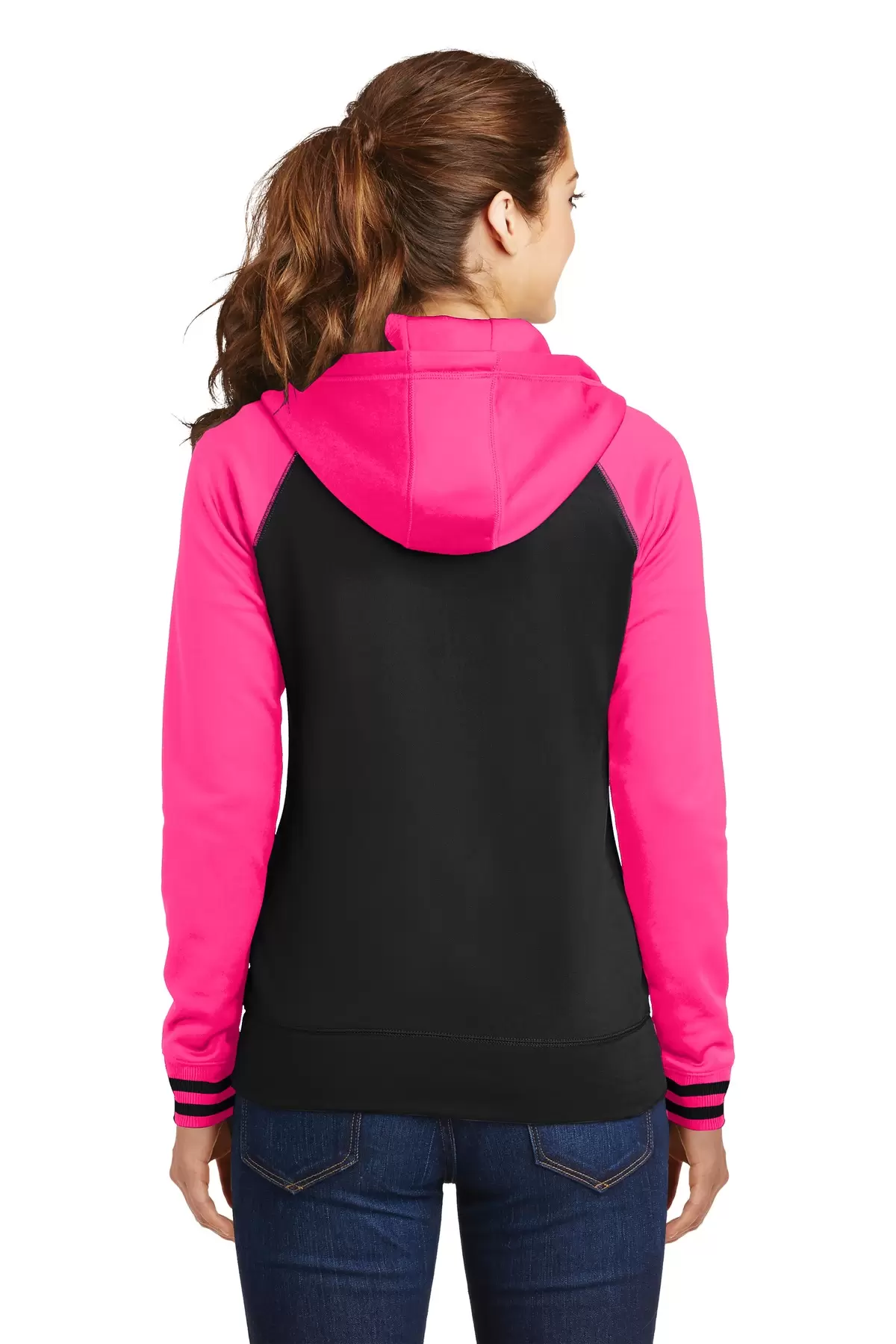 Sport Tek LST236 Sport-Tek Ladies Sport-Wick Varsity Fleece Full-Zip Hooded Jacket SKU: LST236