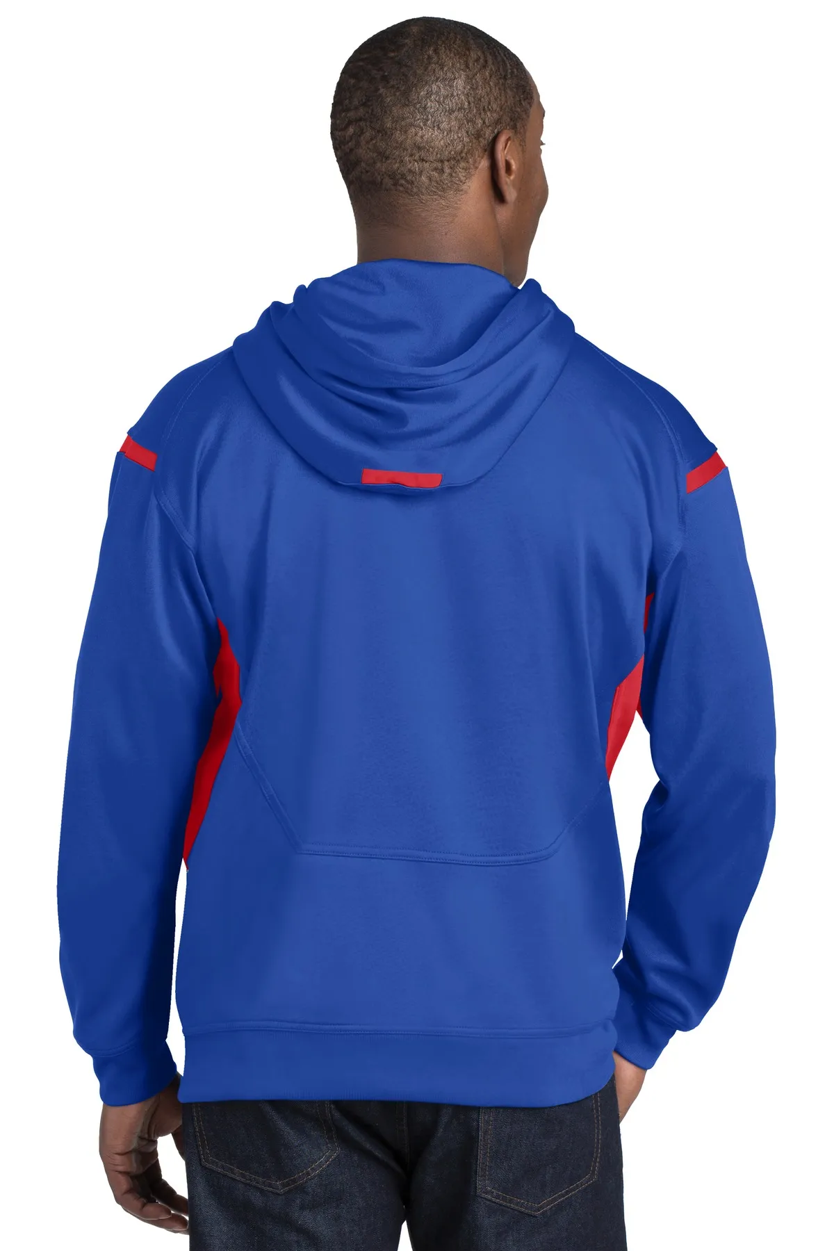 Sport Tek TST246 Sport-Tek Tall Tech Fleece Colorblock  Hooded Sweatshirt SKU: TST246