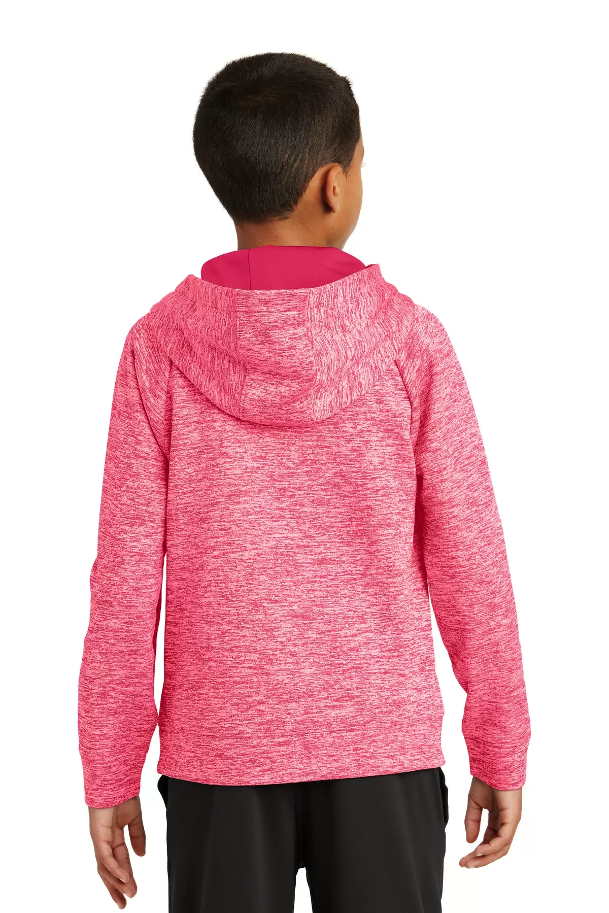 Sport Tek YST225 Sport-Tek Youth PosiCharge Electric Heather Fleece Hooded Pullover SKU: YST225