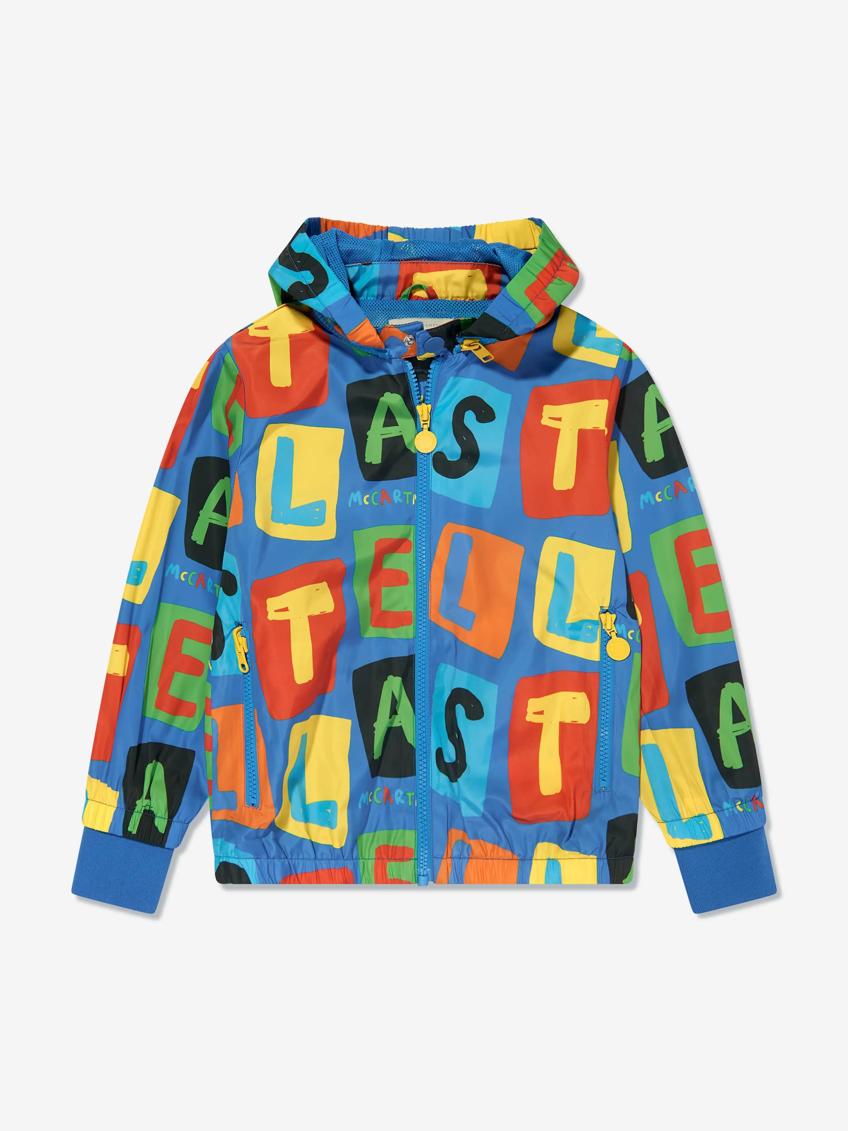 Stella McCartney Boys Logo Zip Up Jacket in Blue