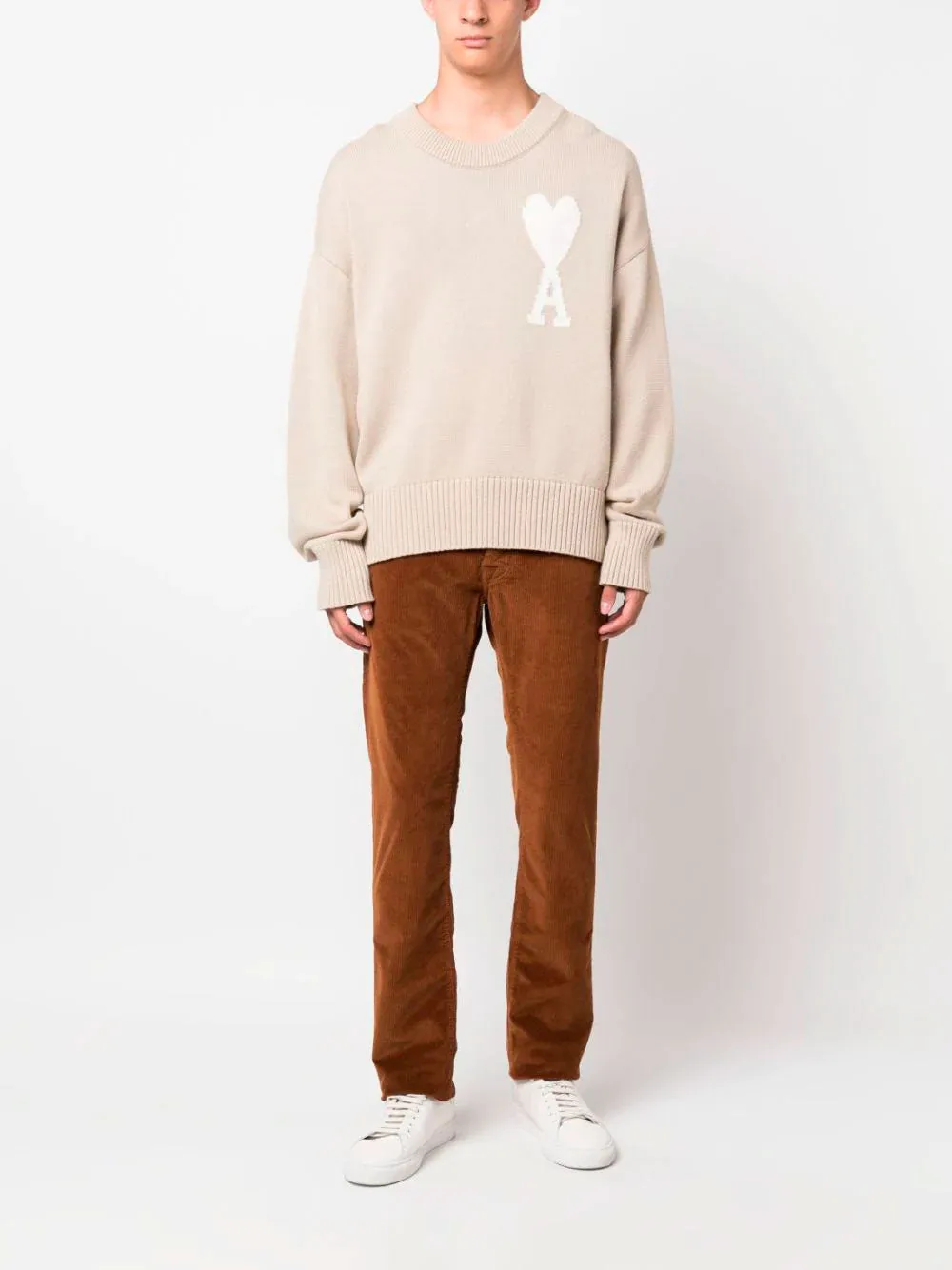 Straight-leg corduroy trousers