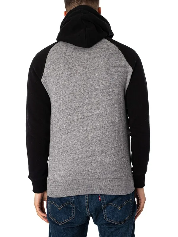 Superdry Essential Baseball Zip Hoodie - Dark Grey Fleck Marl