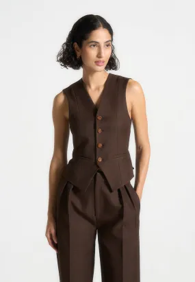 Tailored Cinch Waistcoat - Brown