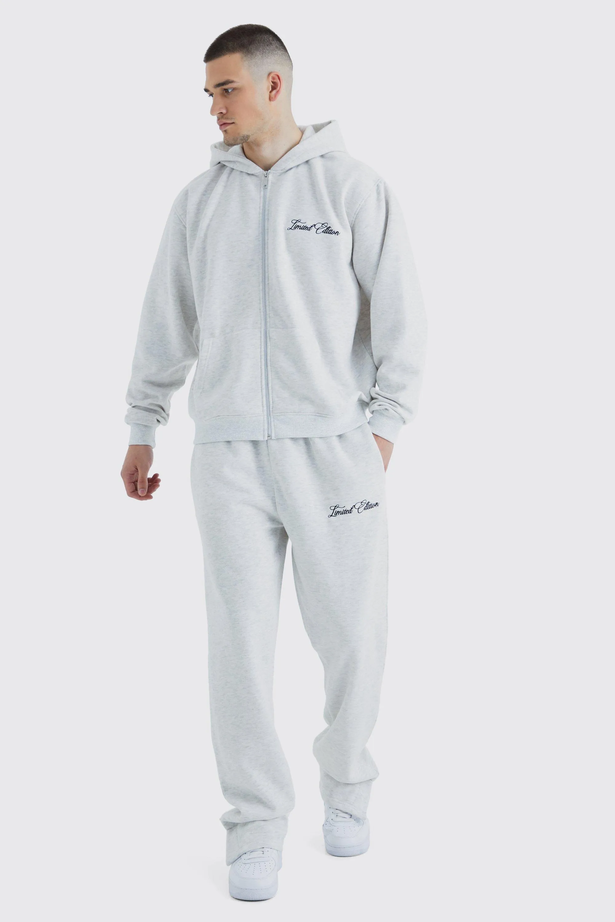 Tall Oversized Boxy Zip Hooded Tracksuit | boohooMAN UK