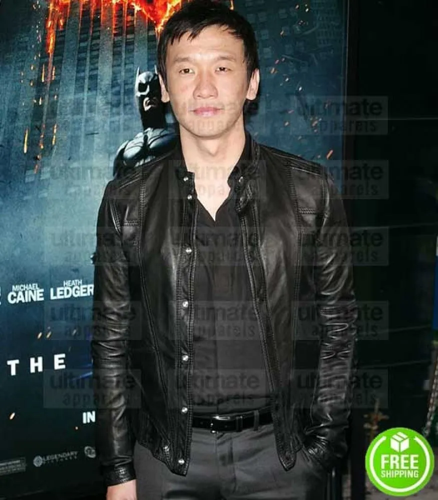 THE DARK KNIGHT CHIN HAN (LAU) BLACK LEATHER JACKET