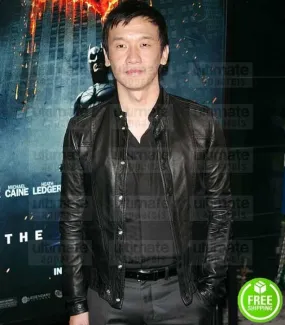 THE DARK KNIGHT CHIN HAN (LAU) BLACK LEATHER JACKET