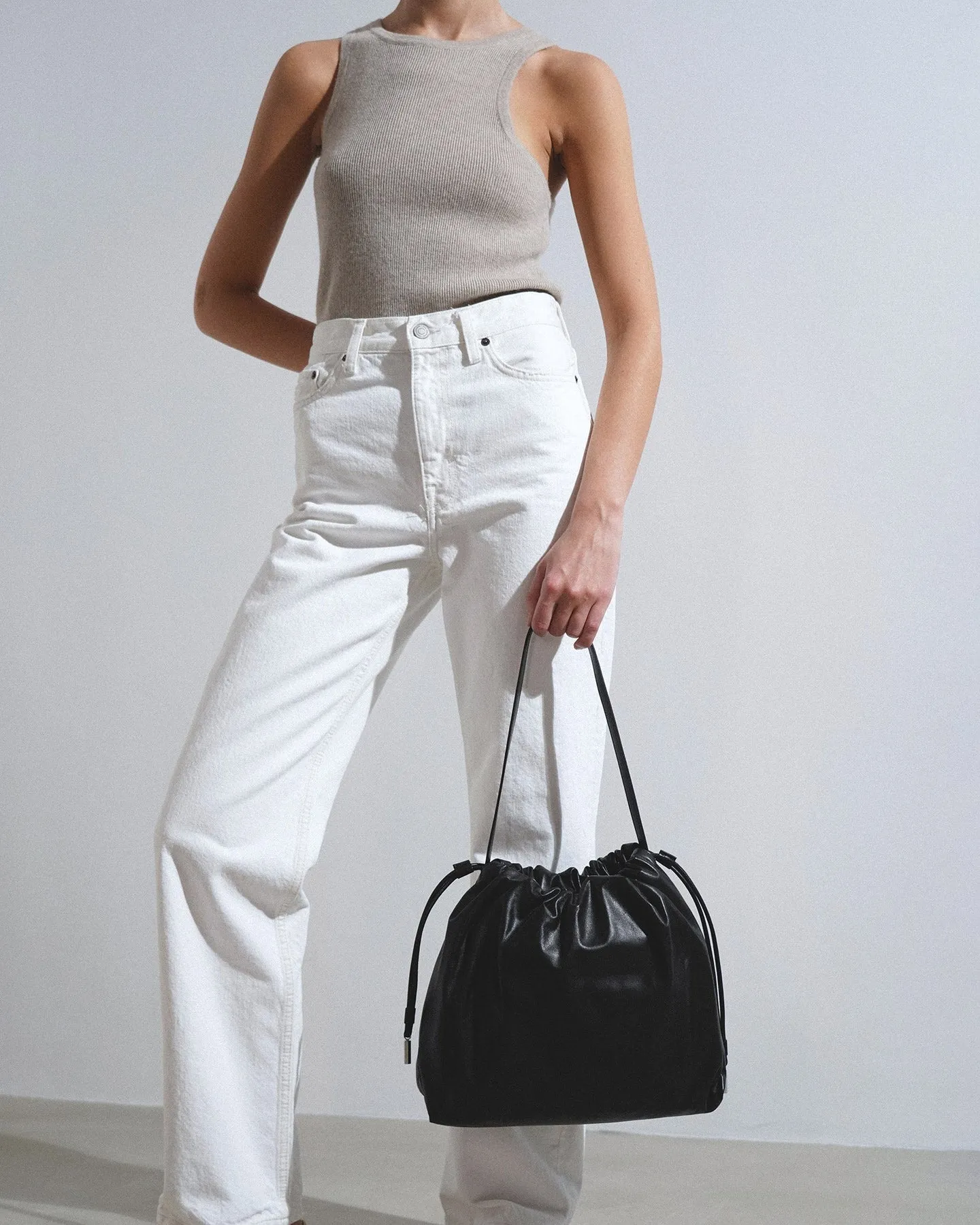 The Row Angy black leather bag