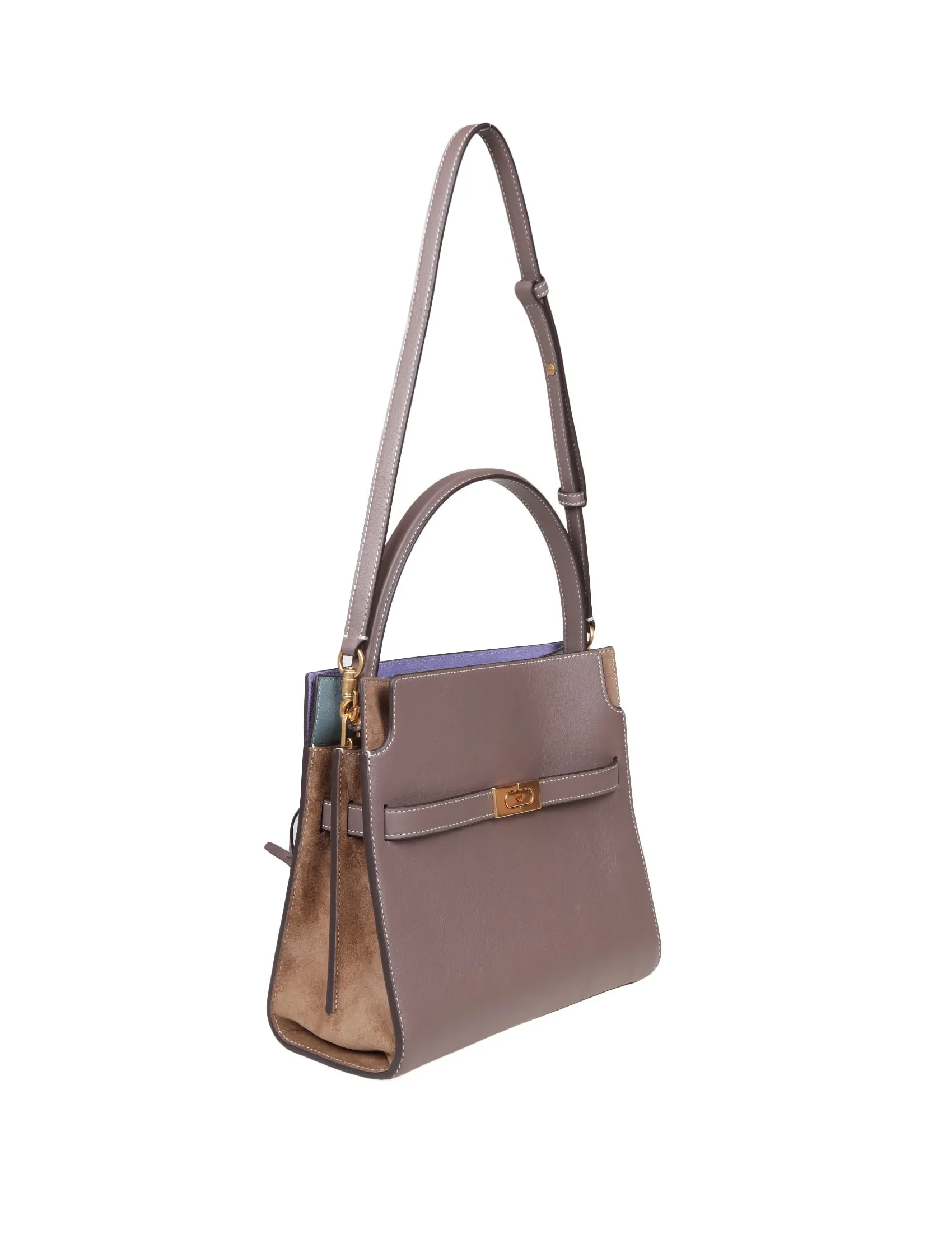 TORY BURCH LEE RADZIWILL SMALL BAG IN TAUPE COLOR LEATHER