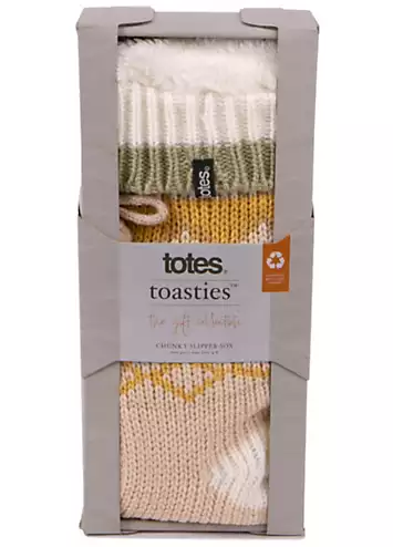 Totes Ladies Fair Isle Sherpa Lined Slipper Socks | Kaleidoscope