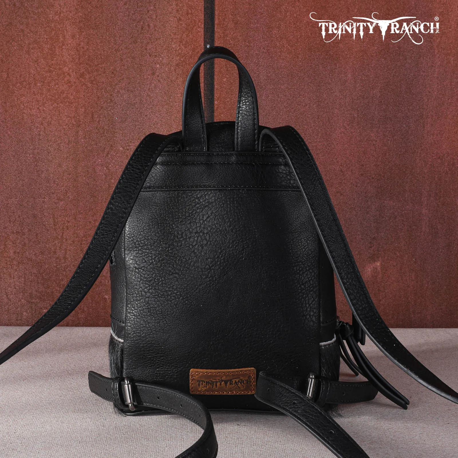 TR160-9110A Trinity Ranch Hair-On Cowhide Collection Mini Backpack