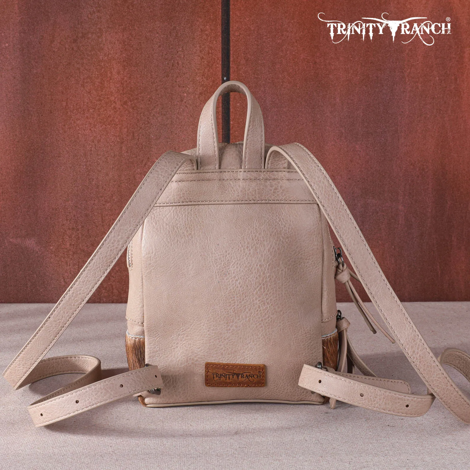 TR160-9110A Trinity Ranch Hair-On Cowhide Collection Mini Backpack