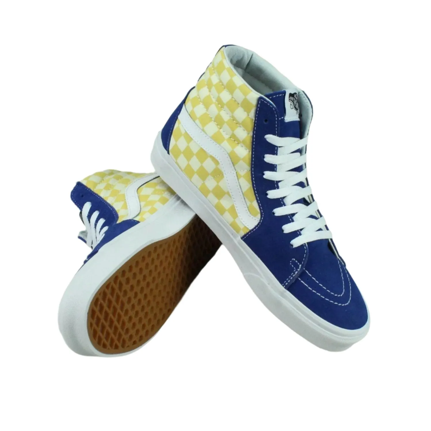 Vans BMX Checkerboard Sk8 Hi - Yellow / Blue exclusive at Remix