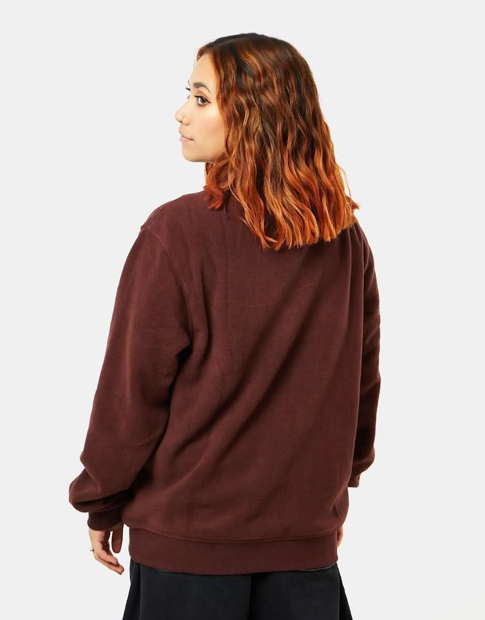 Vans Lowered Loose Polar Fleece Quarter Zip - Bitter Chocolate