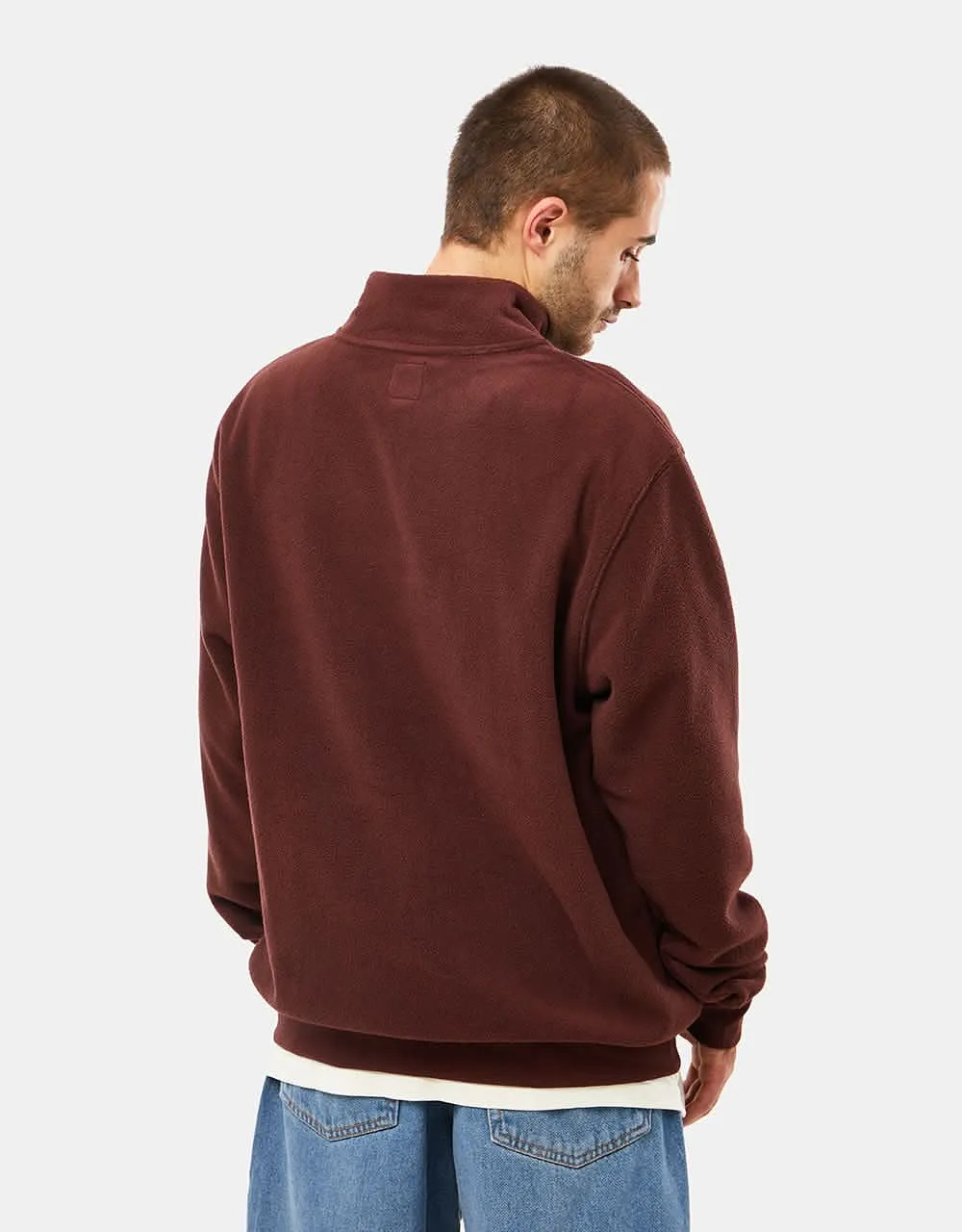 Vans Lowered Loose Polar Fleece Quarter Zip - Bitter Chocolate