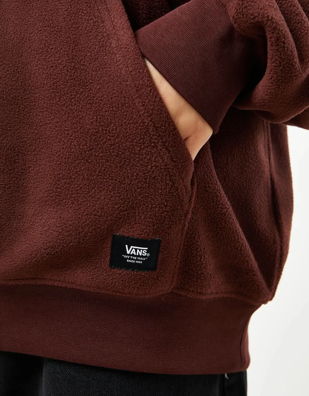 Vans Lowered Loose Polar Fleece Quarter Zip - Bitter Chocolate