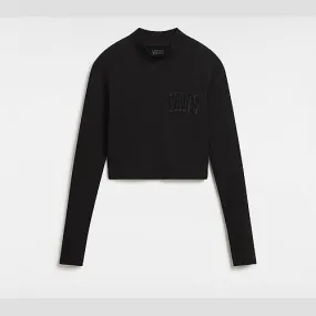 Vans MINI MOCK NECK LONG SLEEVE T-SHIRT (BLACK) WOMEN BLACK