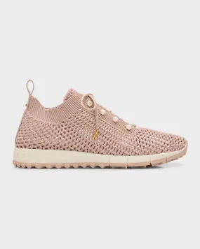 Veles Knit Pearly Lace-Up Sneakers