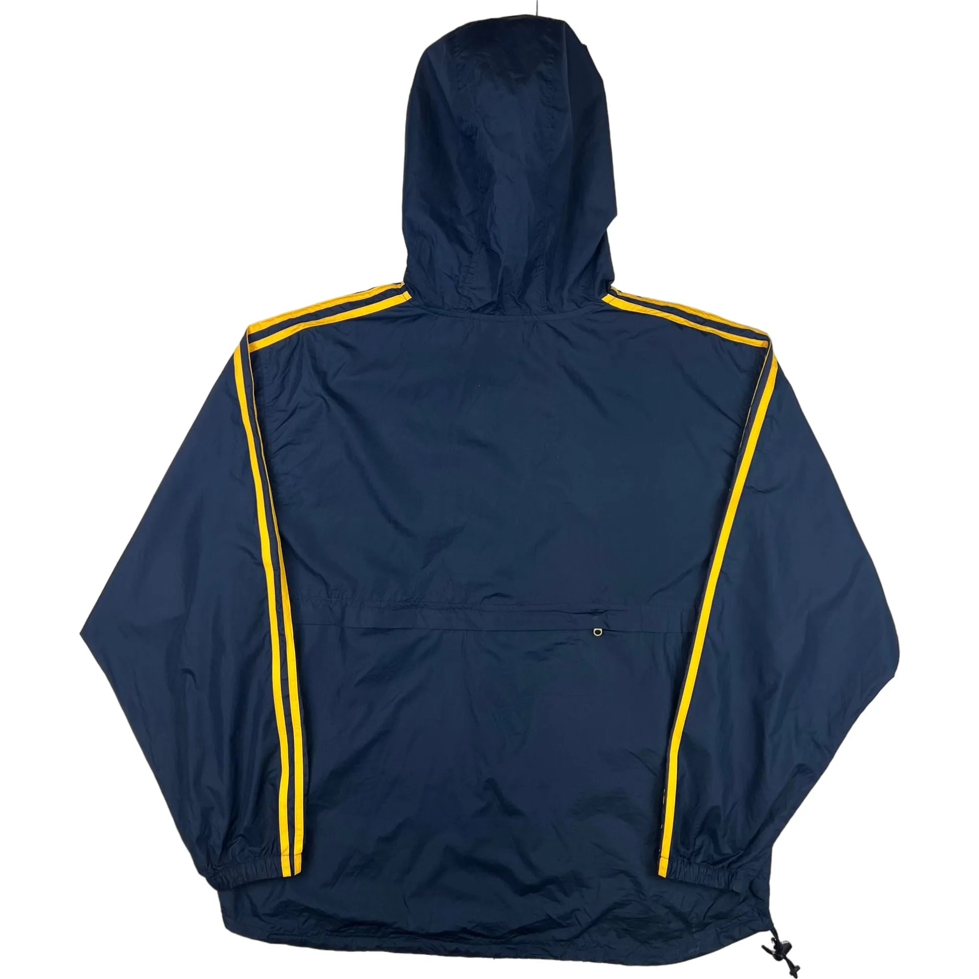 Vintage 90's Adidas Hooded Track Jacket Navy Yellow