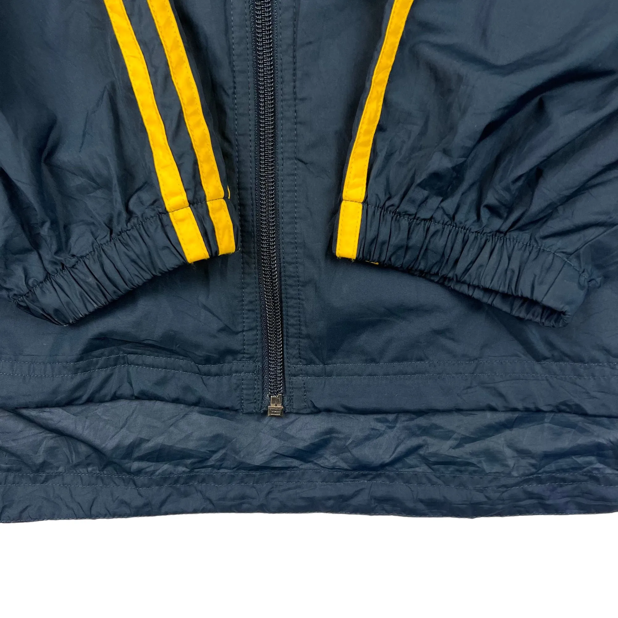 Vintage 90's Adidas Hooded Track Jacket Navy Yellow