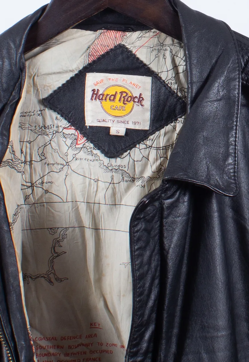 Vintage 90s Hard Rock Cafe Leather Jacket | Vintage Boutique Hull