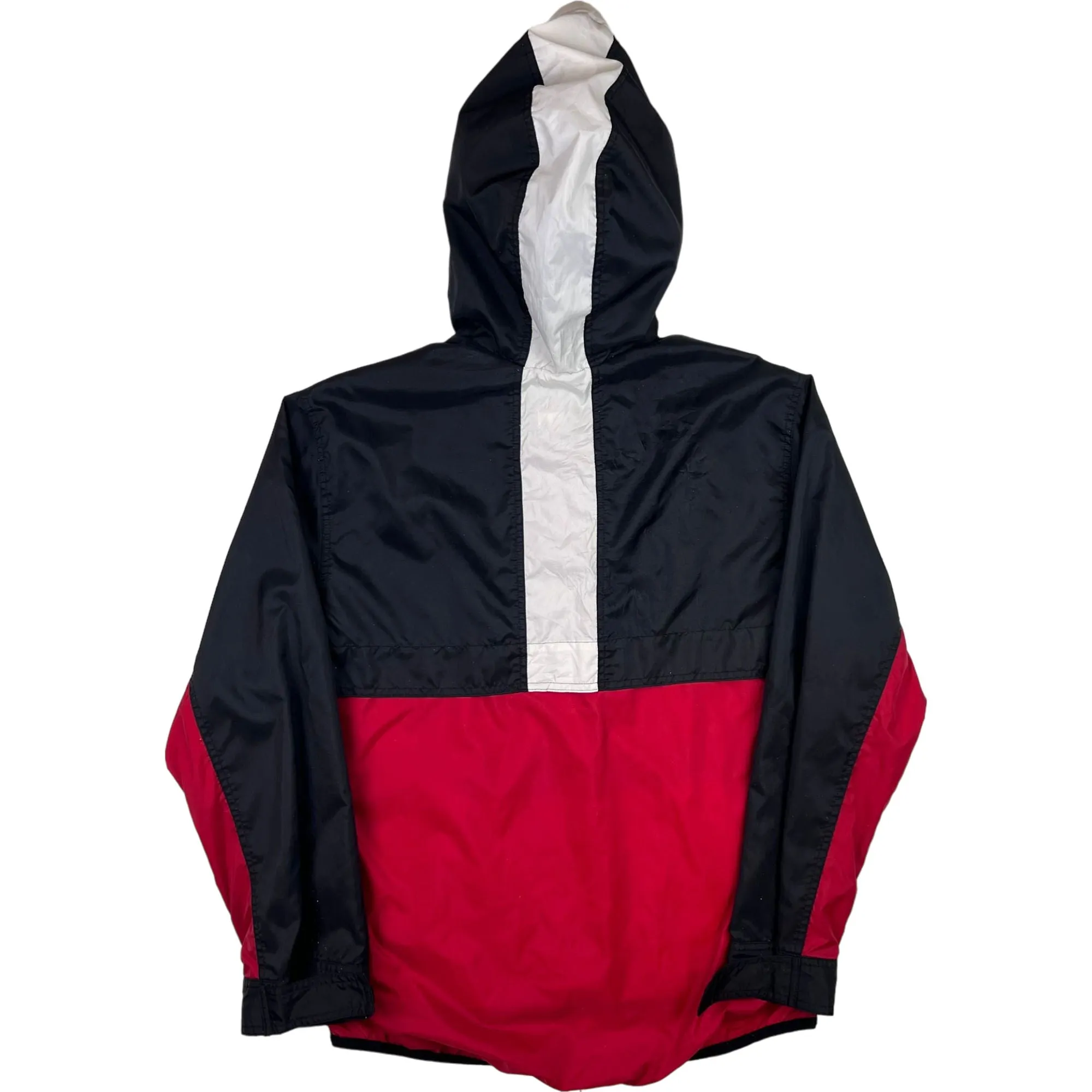 Vintage Nike 90's Colourblock Hooded Pullover Jacket Red Black