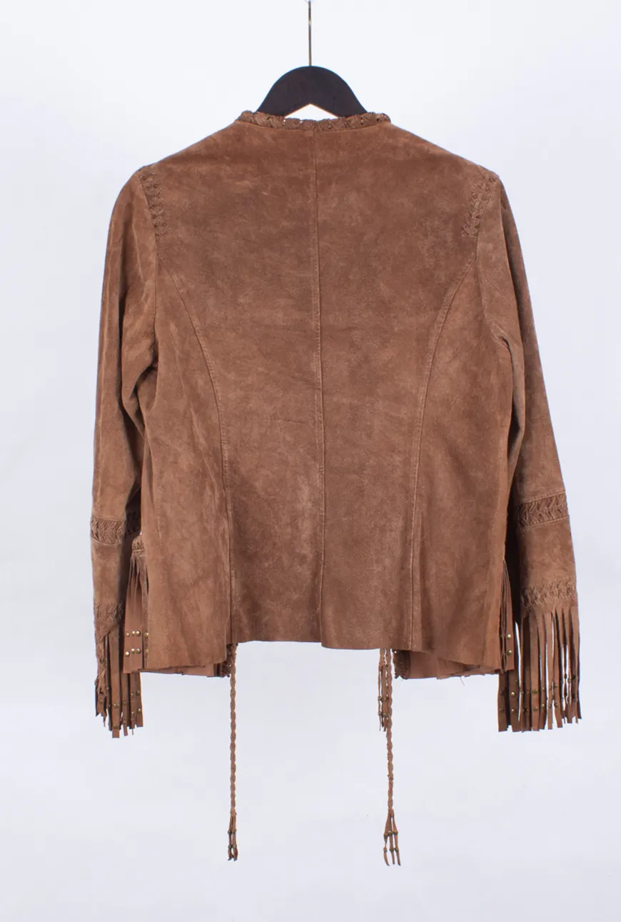 Vintage Western Leather Tassel Jacket | Vintage Clothing Shop