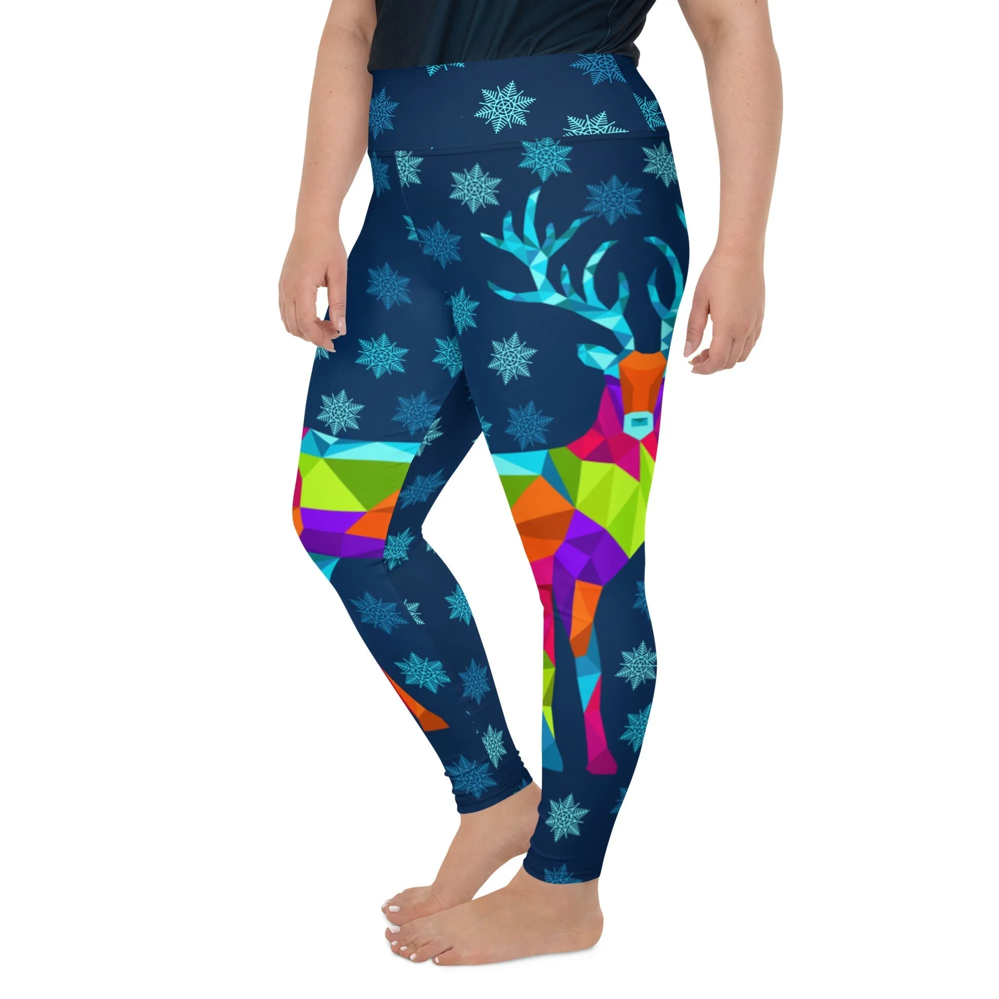 Vivid Reindeer Plus Size Leggings