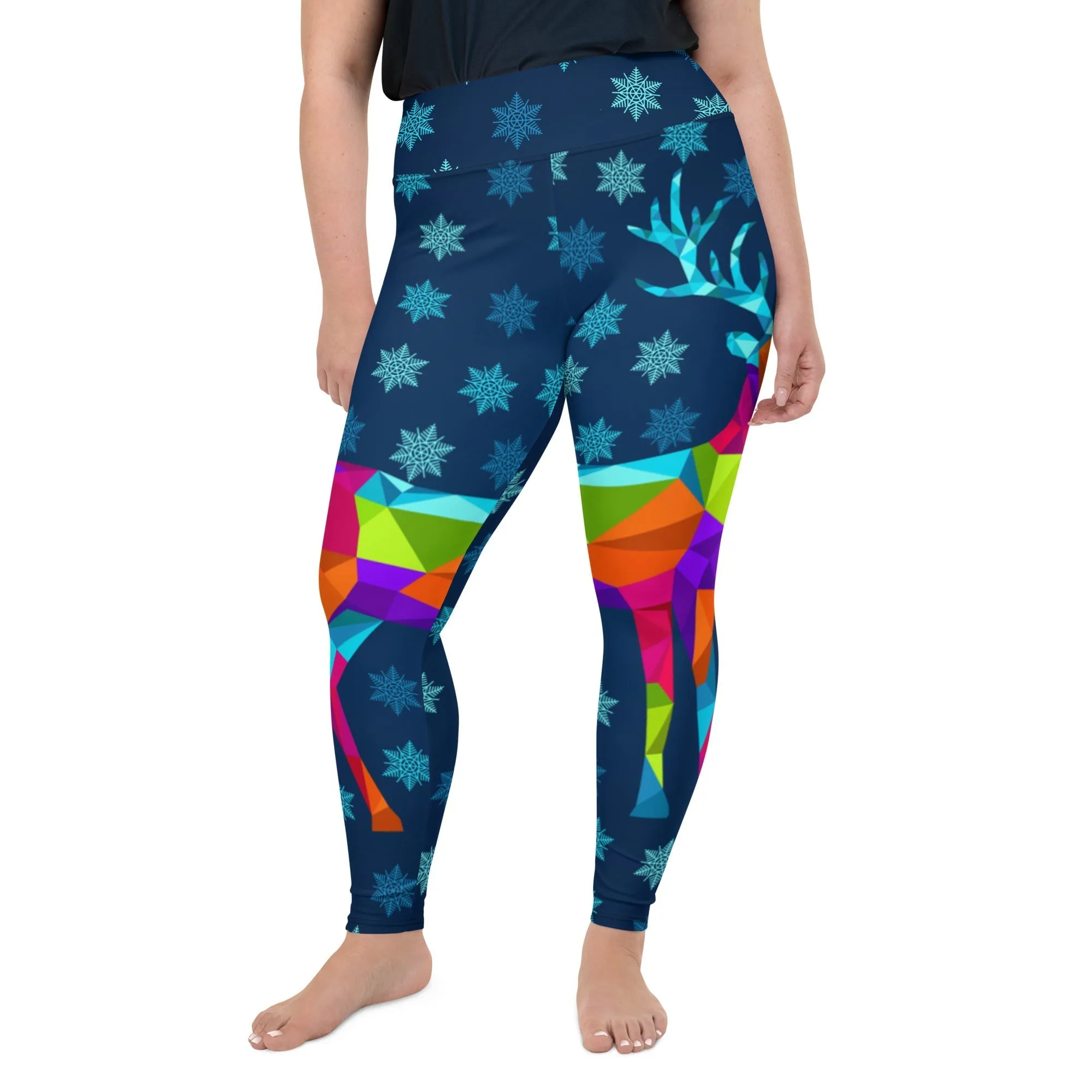 Vivid Reindeer Plus Size Leggings