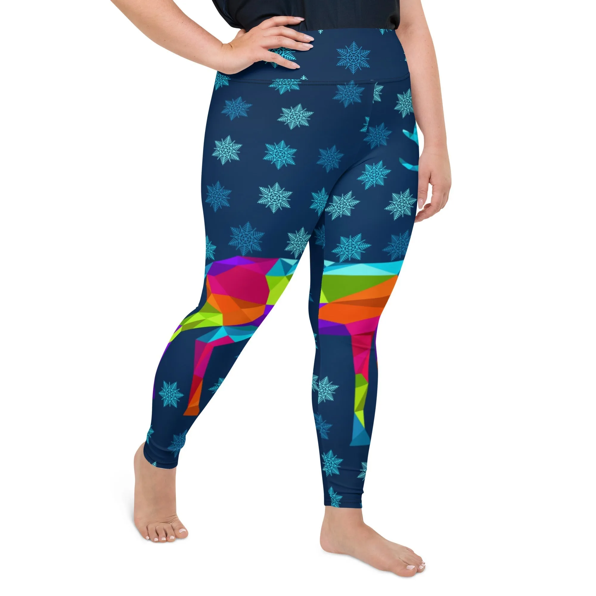 Vivid Reindeer Plus Size Leggings