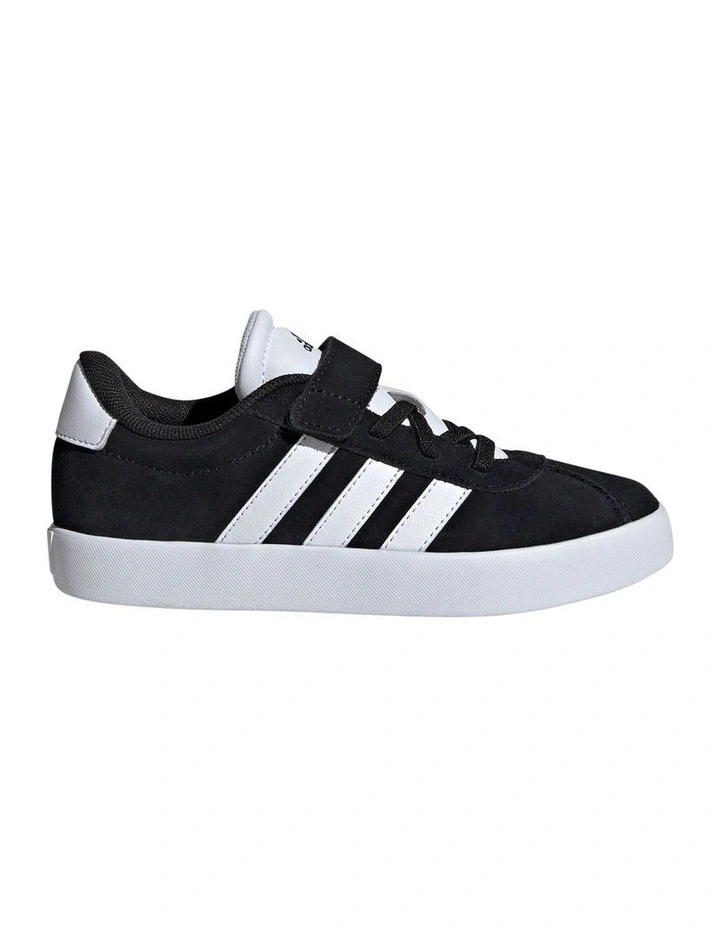 Vl Court 3.0 Self-Fastening Pre-School Sneakers in Black/White