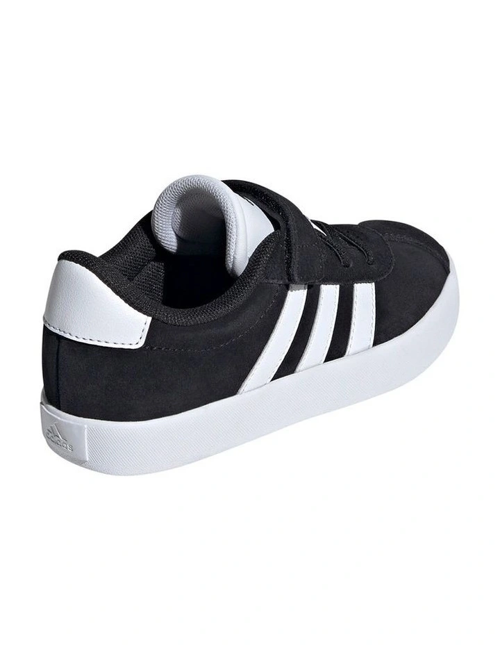 Vl Court 3.0 Self-Fastening Pre-School Sneakers in Black/White