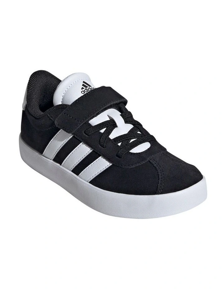 Vl Court 3.0 Self-Fastening Pre-School Sneakers in Black/White