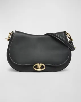 VLOGO Flap Leather Shoulder Bag