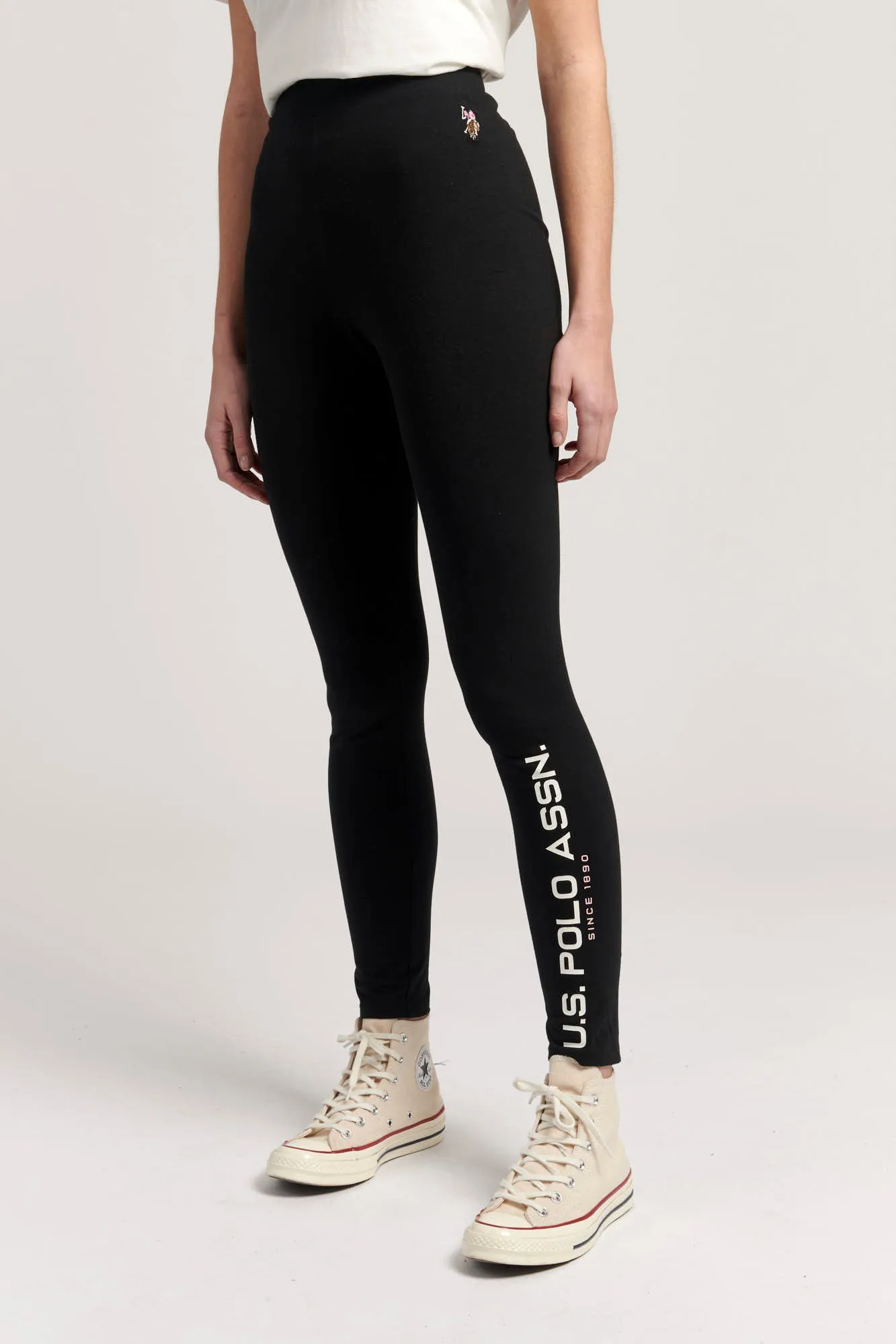 Womens Logo Leggings in Black