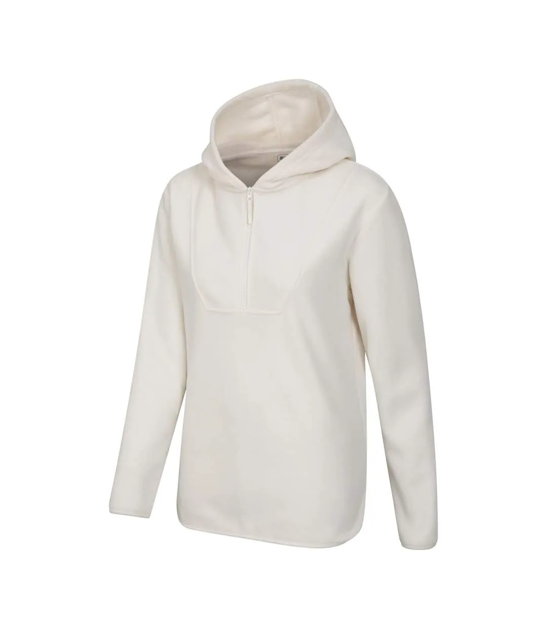 Womens/ladies corrie hooded half zip fleece top cream Mountain Warehouse