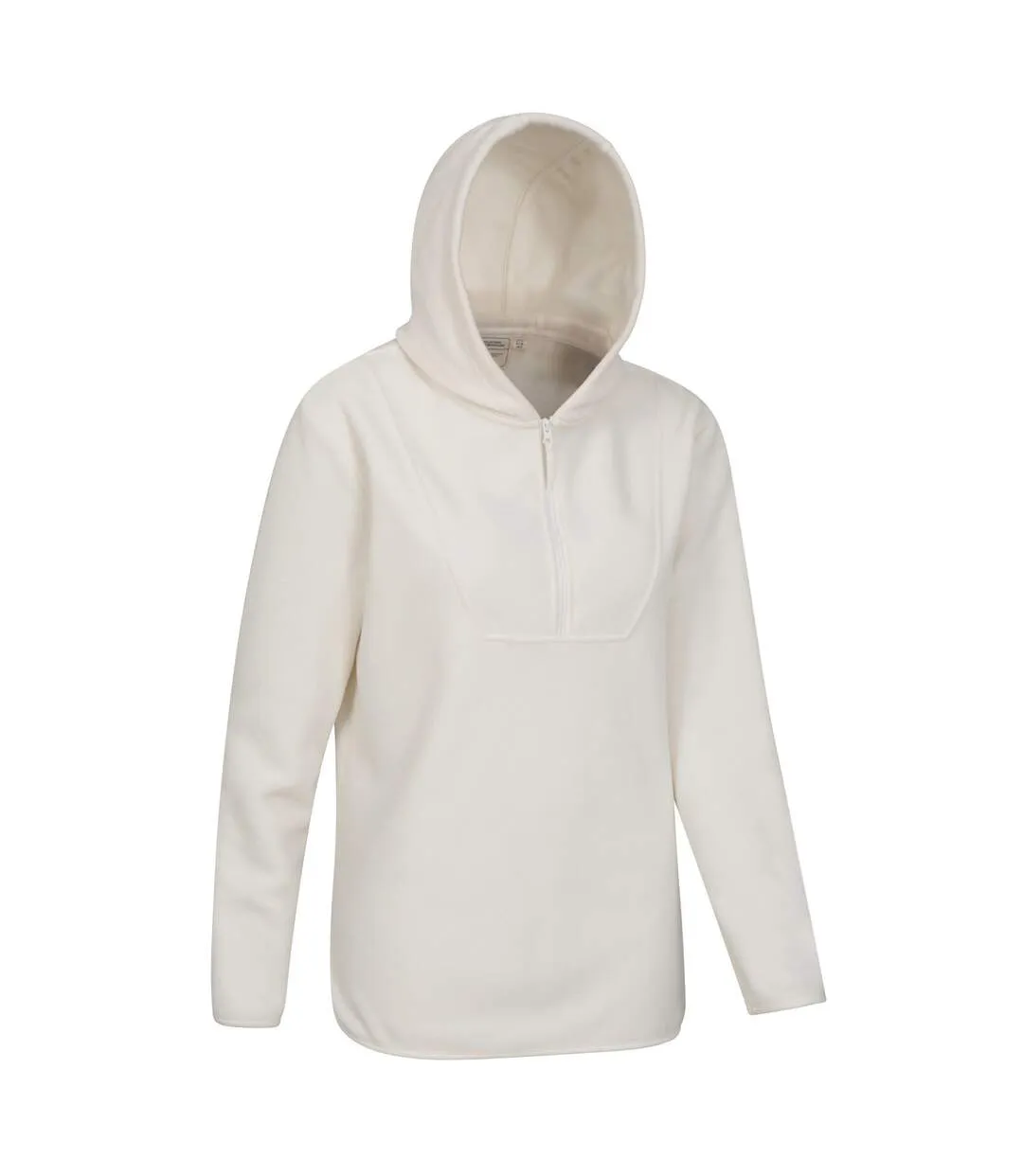 Womens/ladies corrie hooded half zip fleece top cream Mountain Warehouse