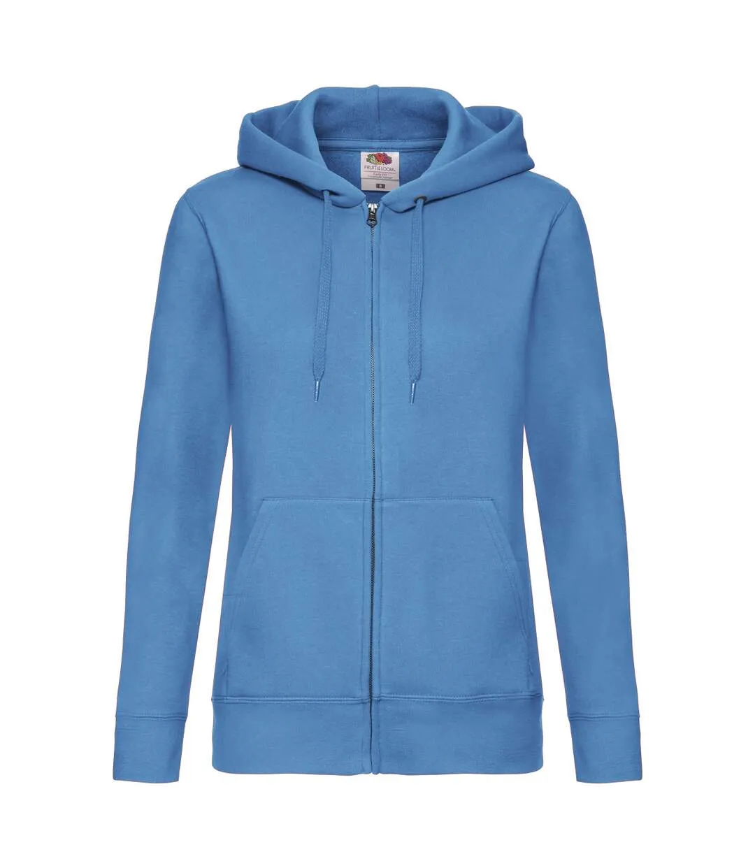 Womens/ladies lady fit full zip hoodie azure Fruit of the Loom