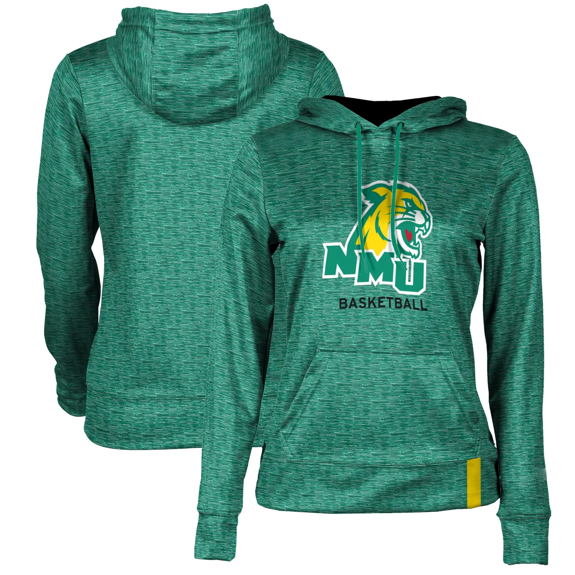 Women's Green Northern Michigan Wildcats Basketball Pullover Hoodie