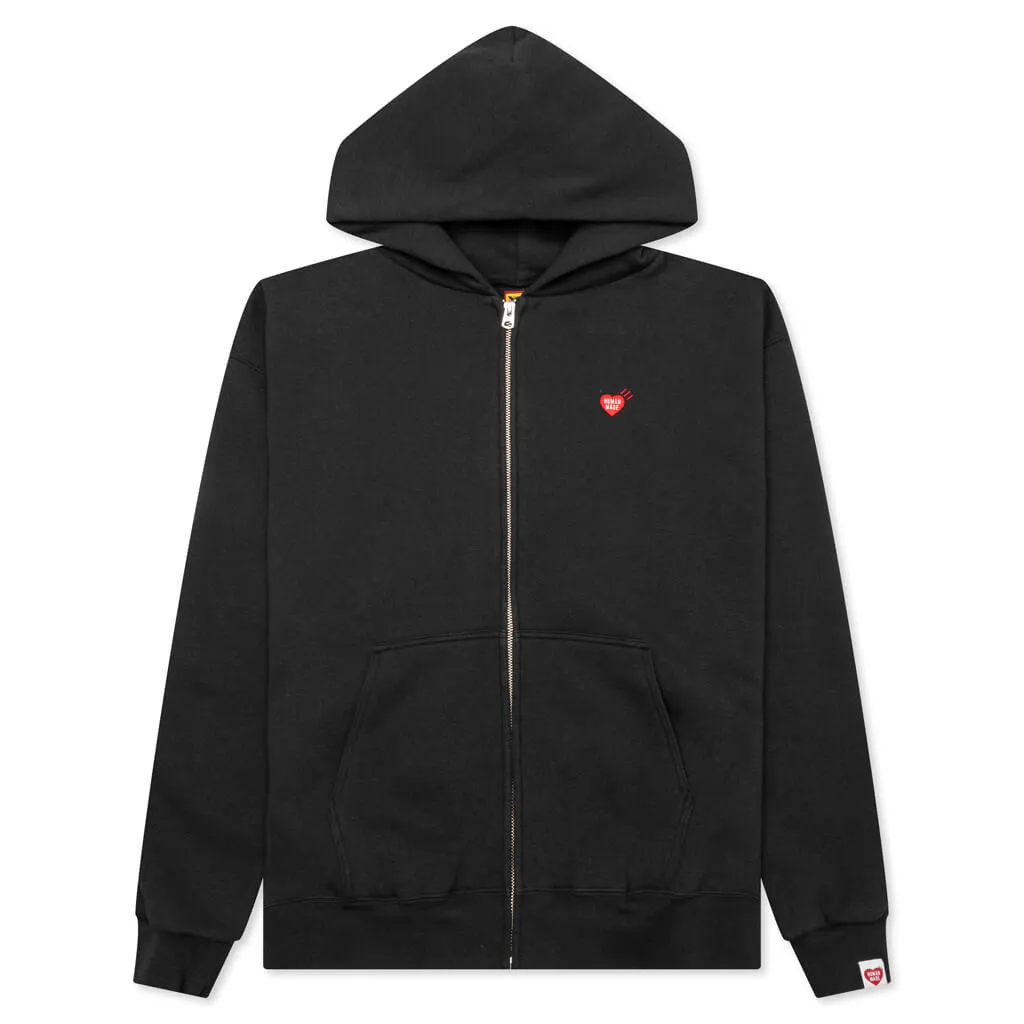 Zip-Up Hoodie - Black